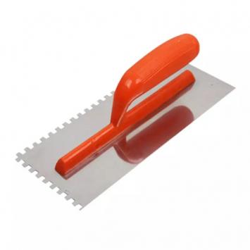 Plastic handle plastering trowel with teeth